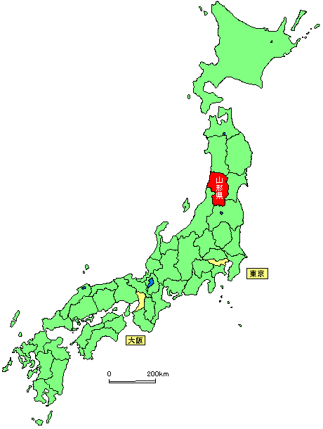日本地図（山形県を選択して下さい）