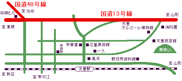 画像:天童雛飾りマップ