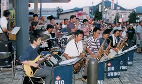 [ performance of local jazz band ]