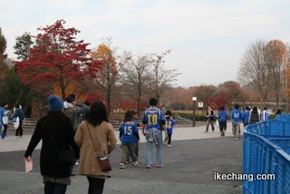 写真：落葉が進んだ運動公園（モンテディオ山形vs.セレッソ大阪）