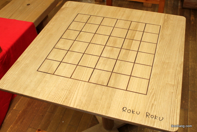 写真：テーブル型の６６将棋盤