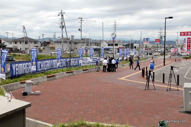 画像：天童南駅のホームから眺めた様子