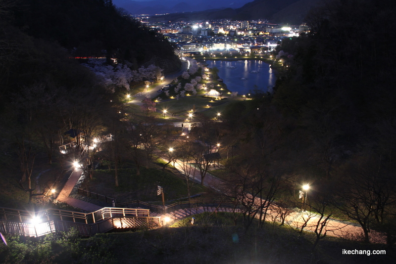 画像：天童公園もみじ園のライトアップ