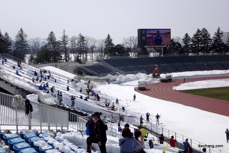 写真：モンテ選手による雪かきへのお礼のメッセージ